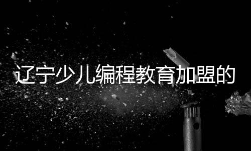 辽宁少儿编程教育加盟的简单介绍